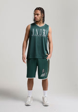 Short Dunk à panneaux motif camouflage pour hommes - Vert Forêt