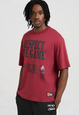 Mens Respect The Game Trash Talk T-Shirt - Burgundy