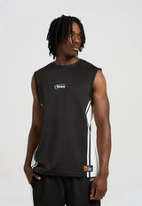 Mens Retro Panelled Tank - Black