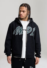 Mens Staple Graphic Zip Thru Hoodie - Black