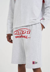 Mens Core Graffiti Logo Jersey Jorts - Frost Marl