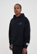 Sweat à capuche graphique Core Retro Logo pour homme - Noir