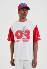 Mens Jersey Style Colourblock T-Shirt - Frost Marl