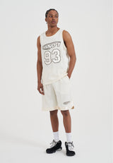 Mens Logo Airtex Basketball Shorts - Ecru
