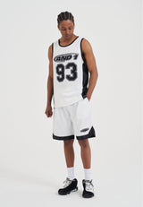 Short de basket-ball Airtex avec logo pour homme - Blanc
