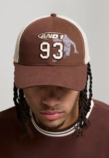 Unisex And1 Player Handles Applique 6 Panel Golf Trucker - Ecru / Brown