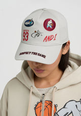 Casquette de golf unisexe à 5 panneaux « Respect The Game » avec badges multiples - Gris