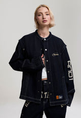 Chemise en jean contrasté 93 pour femme - Indigo