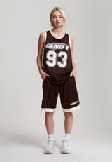 Short de basket-ball Airtex à logo pour femmes - Marron