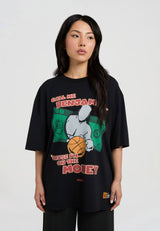 Womens On The Money Trash Talk T-Shirt - Black
