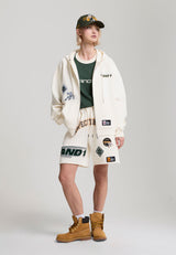 Short à badge en appliqué Respect The Game pour femmes - Écru