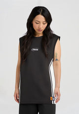 Womens Retro Panelled Tank - Black