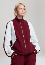 Womens Core Paneled Track Jacket - Burgundy