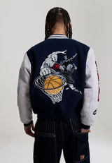 Blouson aviateur contrasté Respect The Game pour homme - Bleu marine