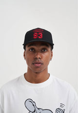 Casquette unisexe à visière plate avec logo Core à 6 panneaux - Noir