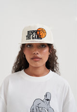 Respect Slogan 6 Panel Flat Peak Cap - Cream