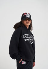Womens Core Graffiti Logo Hoodie - Black