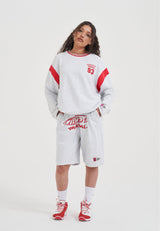 Womens Core Graffiti Logo Jersey Jorts - Frost Marl