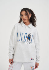 Haut à manches longues et col avec logo rétro pour femme - Frost Marl