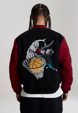 Herren Respect The Game Kontrast-Bomberjacke - Schwarz