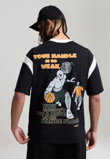 T-shirt Homme Impression Contrastée sur le Dos Trash Talk Dancefloor - Noir