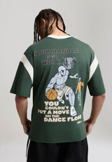 T-shirt pour hommes à impression au dos sur le thème Contrast Trash Talk Dancefloor - Vert forêt