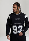 Mens Ls 93 Applique Panelled Sweatshirt - Black