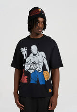 Mens On Fire Trash Talk T-Shirt - Black