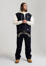 Jeans Hommes Respect The Game avec couture contrastante - Indigo