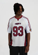Mens Respect The Game Super Airtex Sports Jersey - White/Burgundy