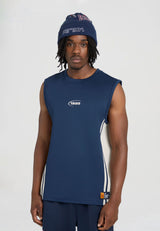 Herren Retro Panel Tank - Marine