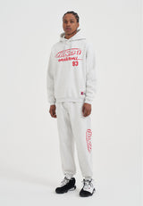 Mens Core Graffiti Logo Cuffed Joggers - Frost Marl