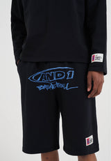 Mens Core Graffiti Logo Jersey Jorts - Black