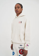Mens Core Retro Logo Graphic Hoodie - Ecru