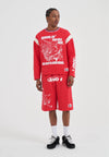 Mens Jersey off the Rim Shorts - Red