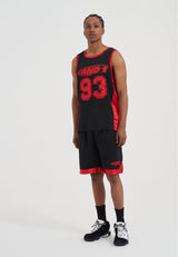 Short de basket-ball Airtex avec logo pour homme - Noir