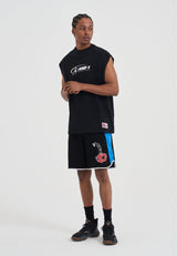 Mens Shooter Panelled Shorts - Blue