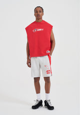 Mens Shooter Panelled Shorts - Red