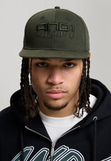 Unisex And1 Stacked Logo Embroidery 5 Panel Flat Peak Cap - Green