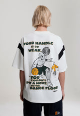Womens Contrast Dancefloor Trash Talk Back Print Tee - White