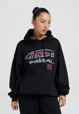 Womens Core Graffiti Logo Graphic Hoodie - Black