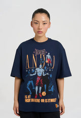 T-shirt graphique Core Retro pour femme - Bleu marine