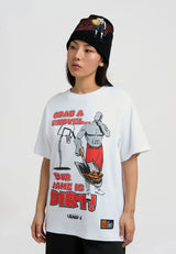 T-shirt femme « Grab A Shovel Trash Talk » - Blanc