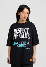 Womens Respect The Game Trash Talk T-Shirt - Black