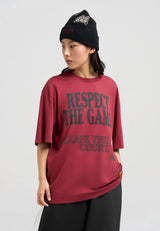 Womens Respect The Game Trash Talk T-Shirt - Burgundy
