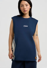 Damen Retro-Tanktop mit Einsätzen - Marineblau