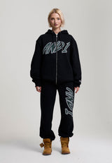 Womens Staple Graphic Cuffed Regular Joggers - Black