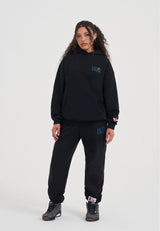 Pantalon de jogging à revers avec logo rétro Core pour femme - Noir