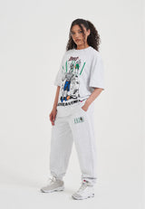 Pantalon de jogging à revers avec logo rétro Core pour femme - Frost Marl