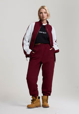 Pantalon de survêtement en nylon froissé Core pour femmes - Bourgogne